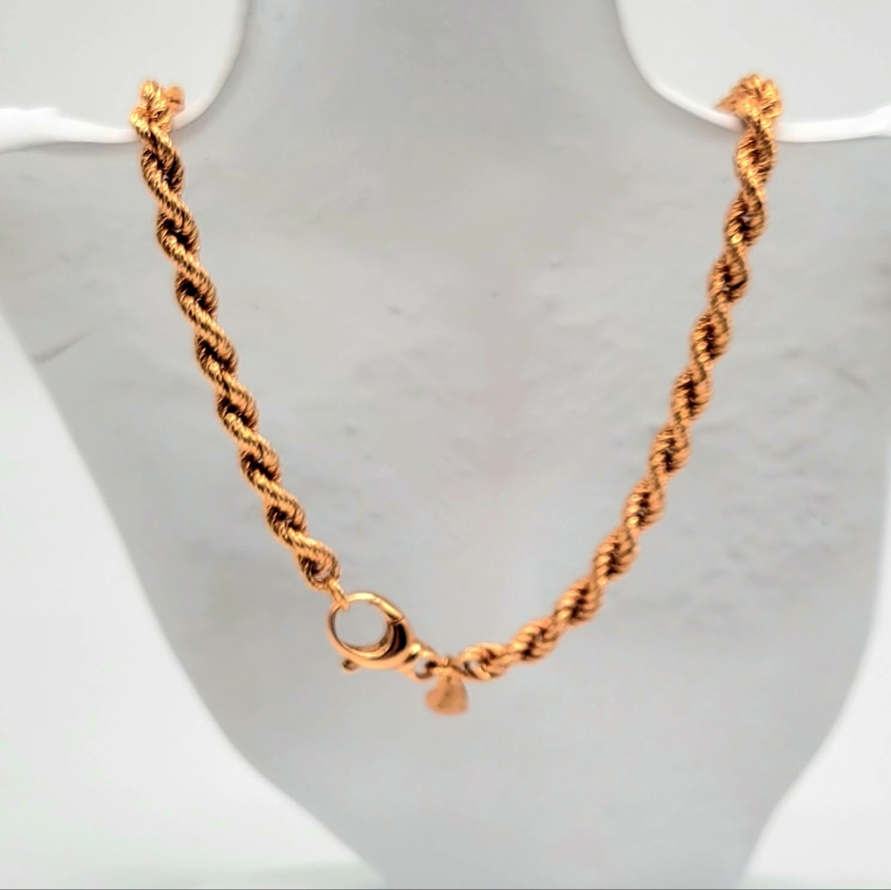 Bronzo Italia Rose Gold Chunky Graduated Rope Chain Statement Necklace - Picture 6 of 8